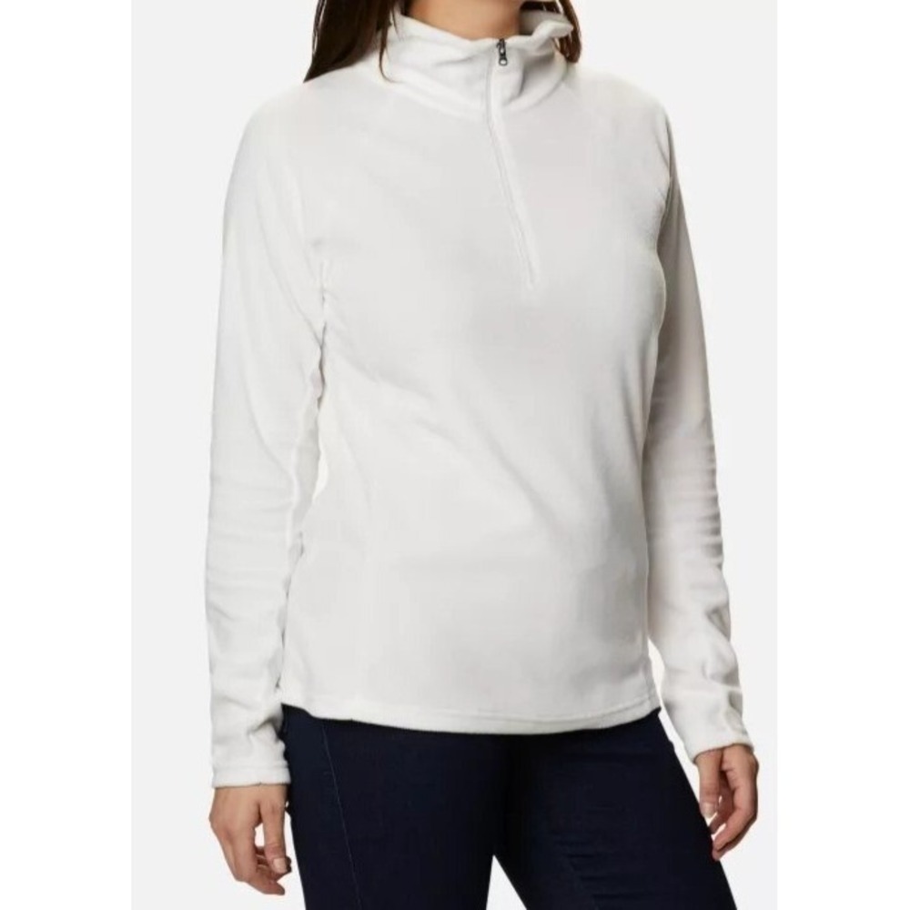 Columbia Women's Fleece Quarter Zip Pullover White Size XL